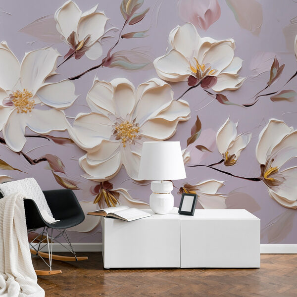 Malerei von weißen Blumen Malerei von weißen Blumen
