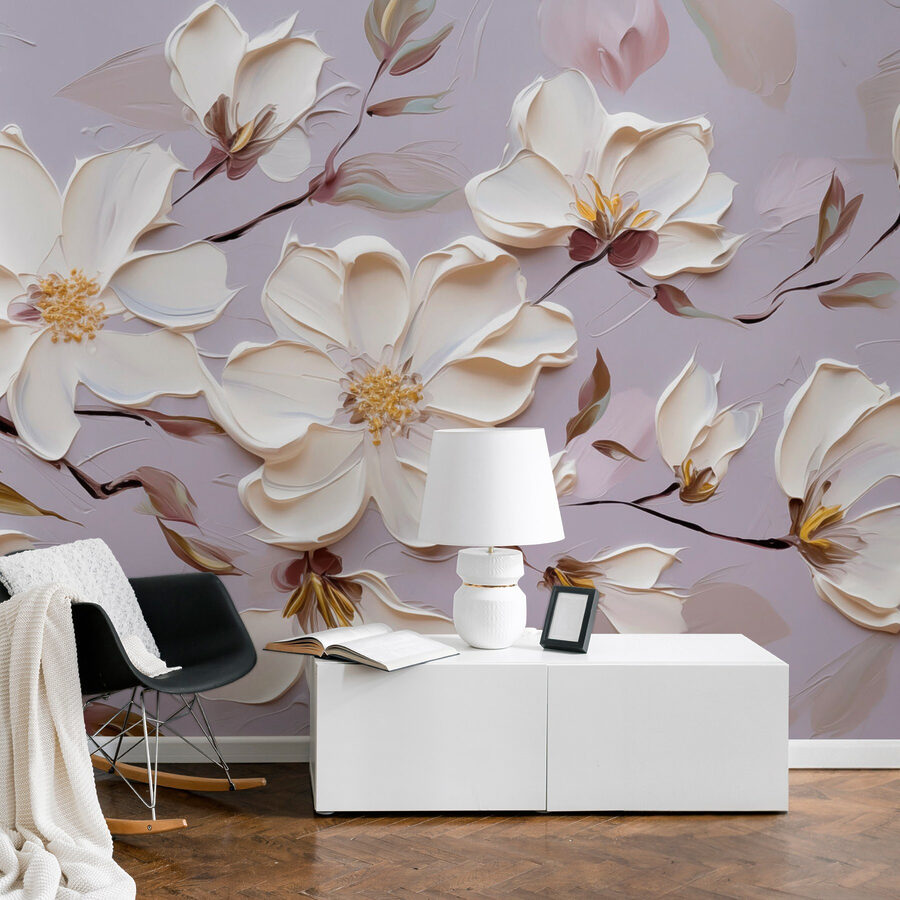 Malerei von weißen Blumen Malerei von weißen Blumen