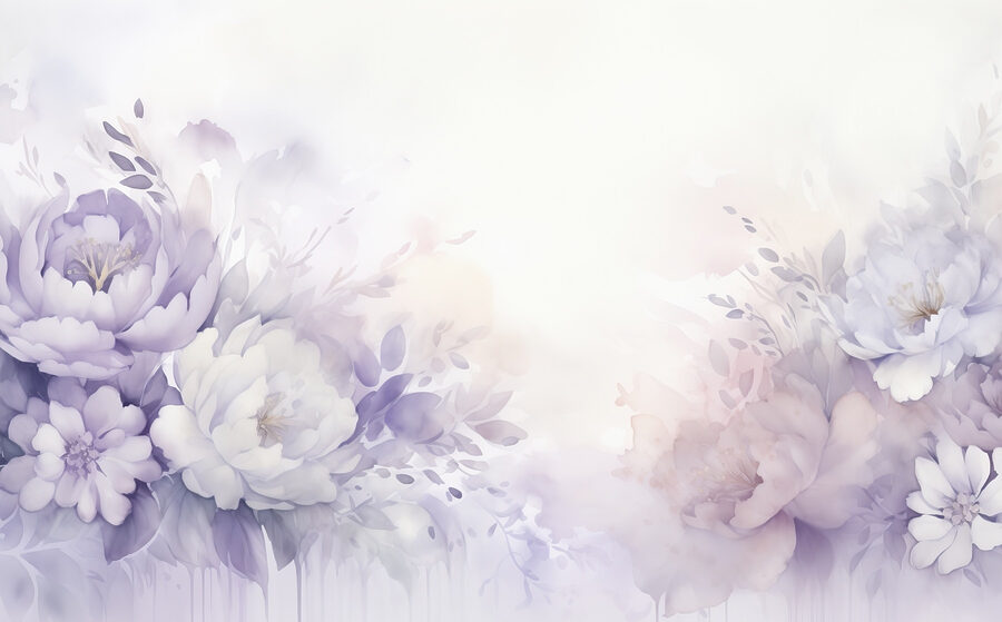 Fototapeten Malerei von Blumen und Blättern – Bild 4