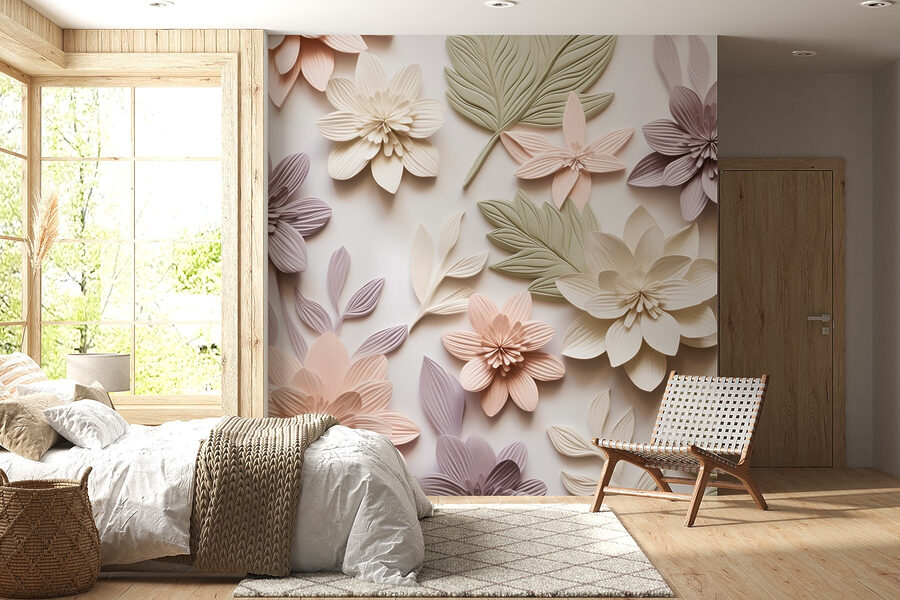 Wall murals Group of flowers and leaves