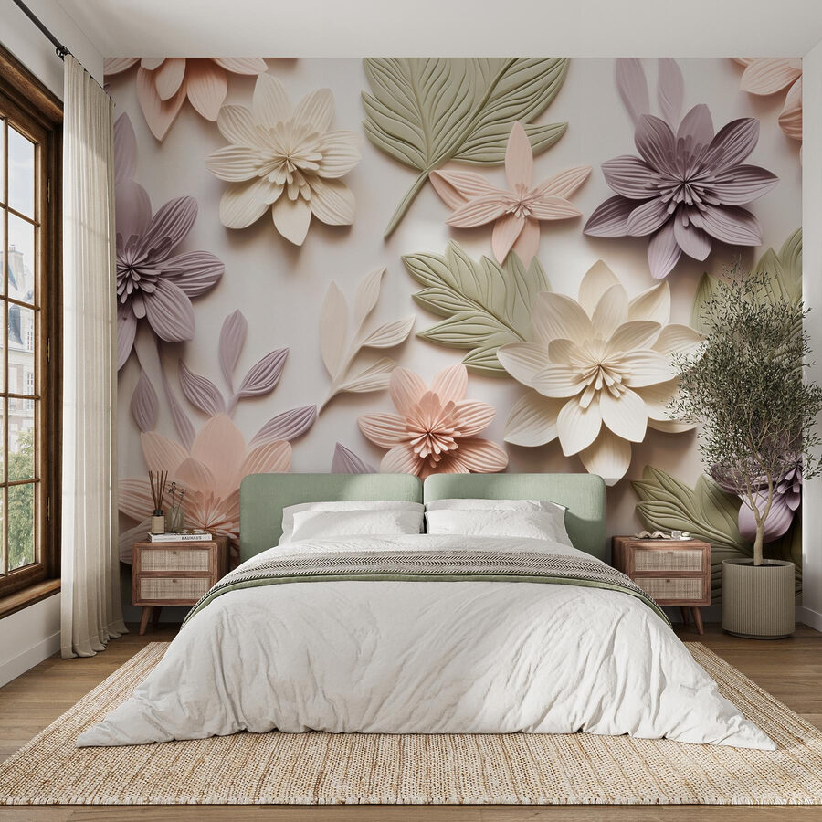 Wall murals Group of flowers and leaves