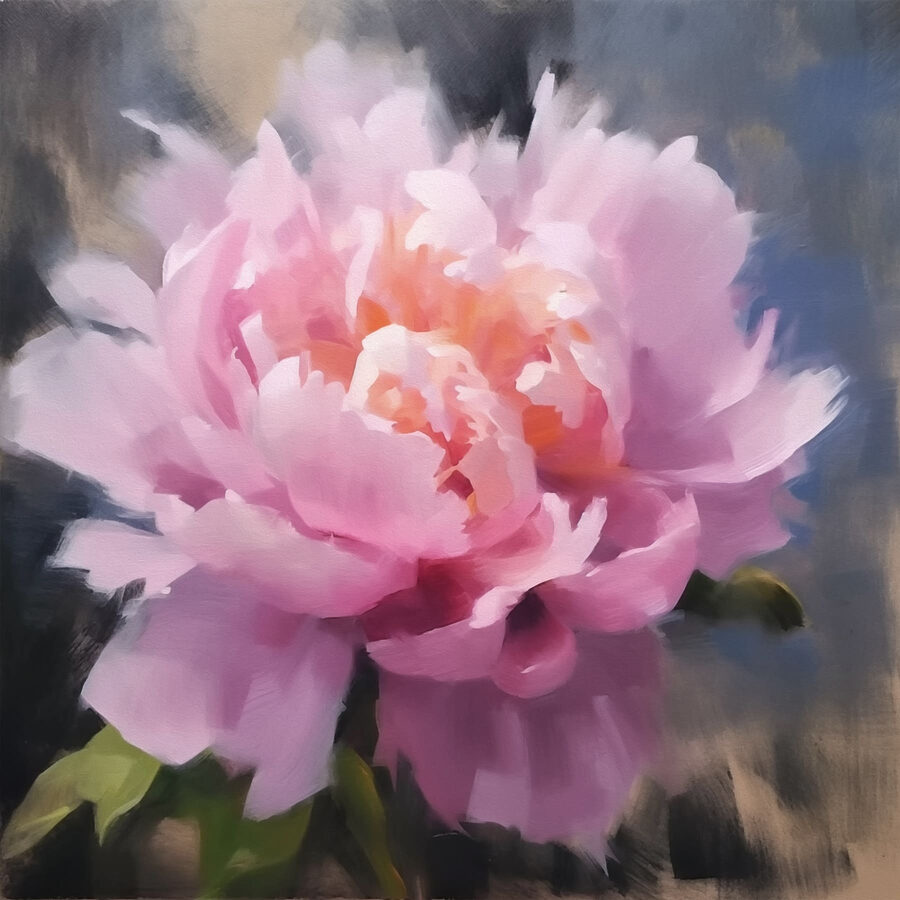 Rosa Blume mit grünen Blättern Rosa Blume mit grünen Blättern