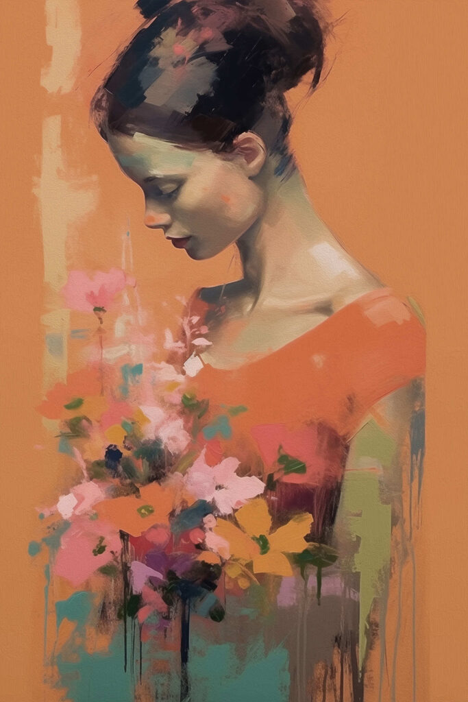 Woman holding flowers