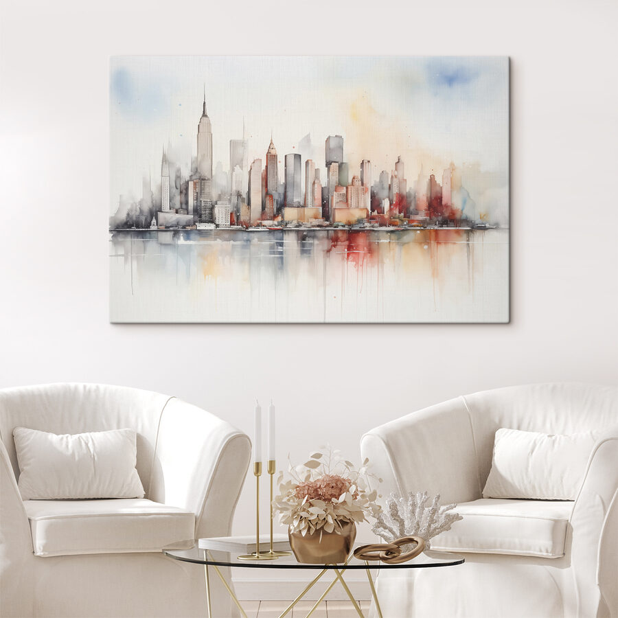 Aquarell einer Stadt