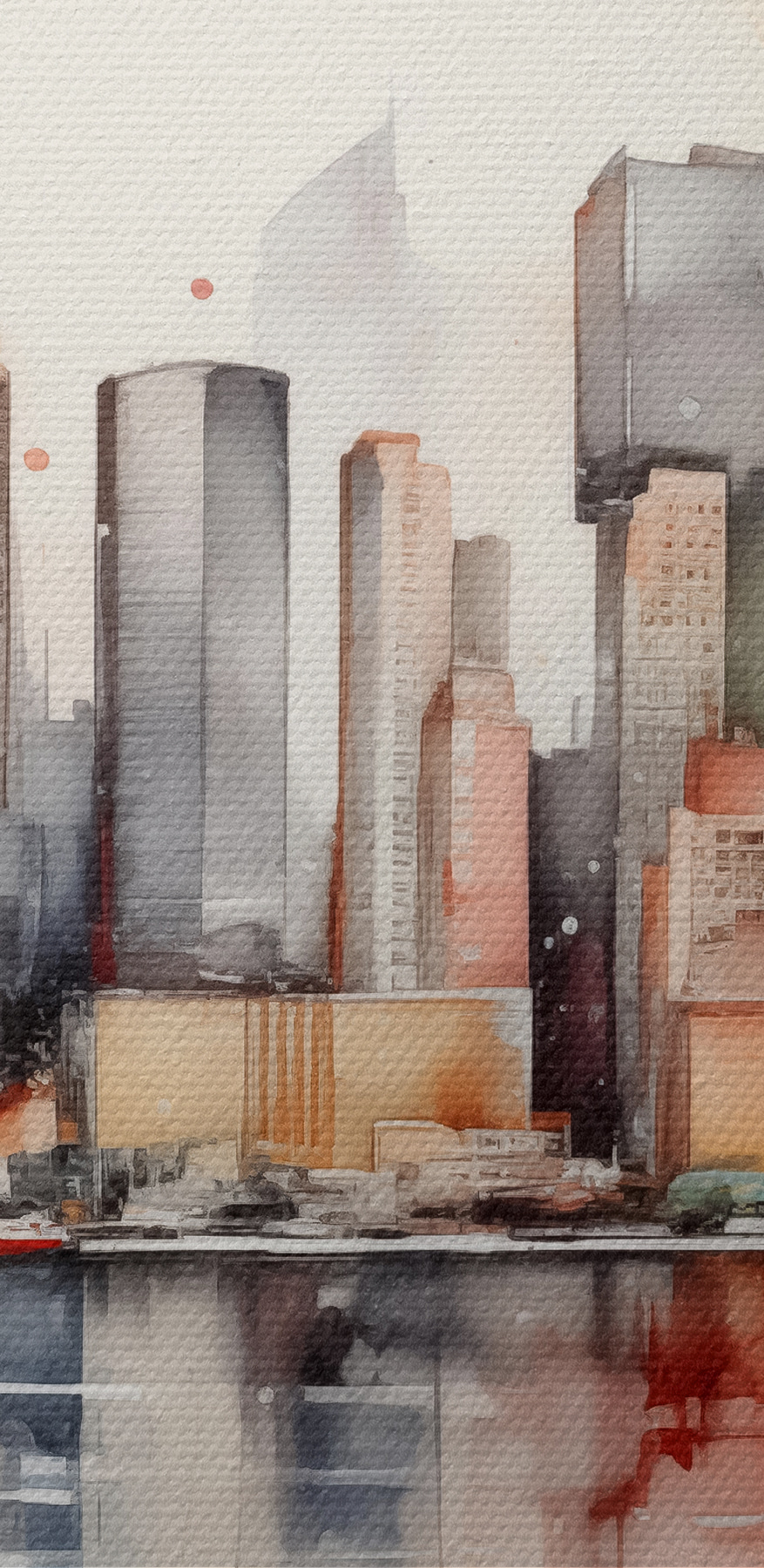 Aquarell einer Stadt