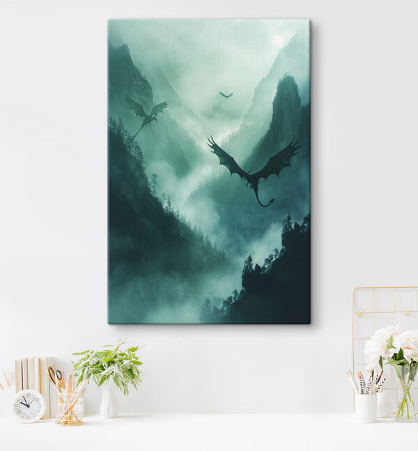 Gruppe von Drachen fliegen in den Himmel Wandbilder Gruppe von Drachen fliegen in den Himmel