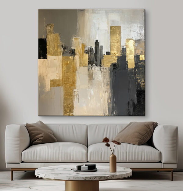 Gemälde einer Stadtsilhouette Gemälde einer Stadtsilhouette