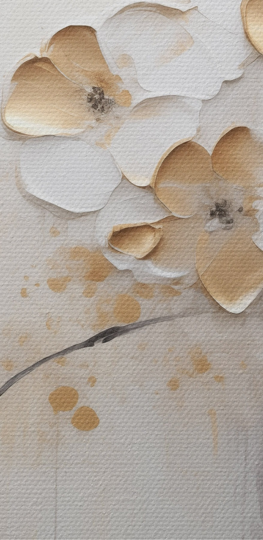 Gemälde mit Blumen an einer Wand Gemälde mit Blumen an einer Wand