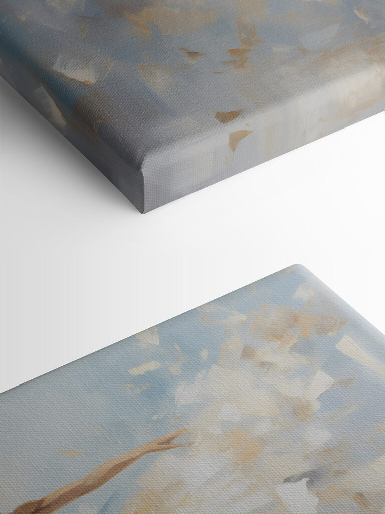 Painting of a woman in a white dress