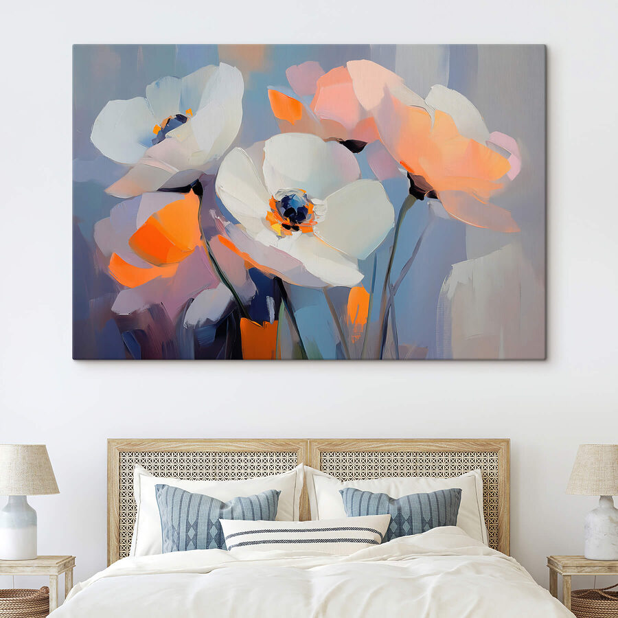 Malerei von weißen Blumen