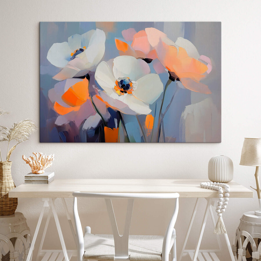 Malerei von weißen Blumen
