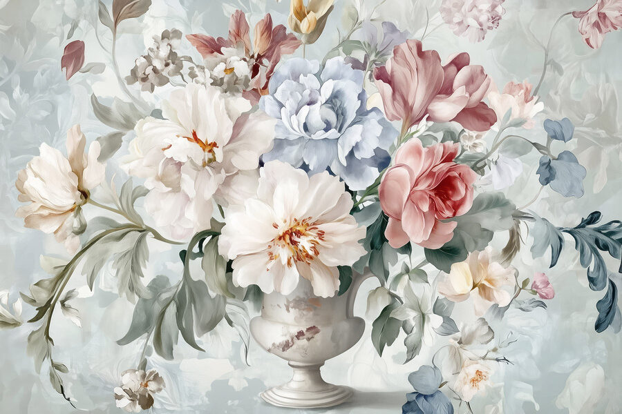Gemälde von Blumen in einer Vase Gemälde von Blumen in einer Vase
