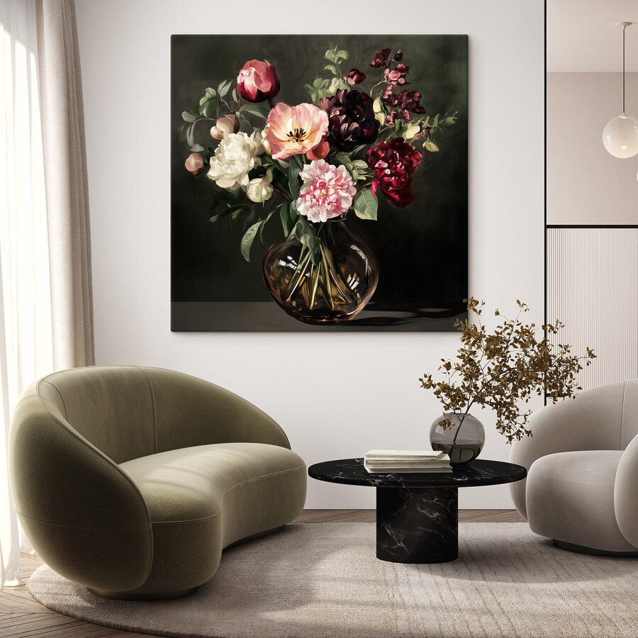 Wandbilder Vase mit Blumen – Bild 2