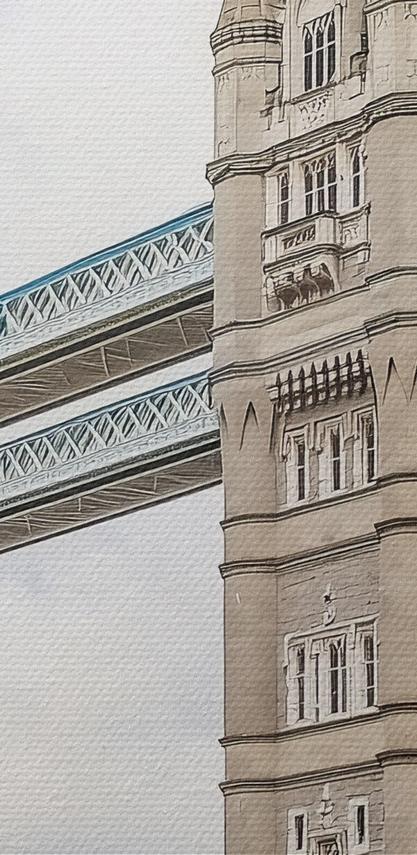 Brücke mit Türmen und einer Brücke über das Wasser Brücke mit Türmen und einer Brücke über das Wasser