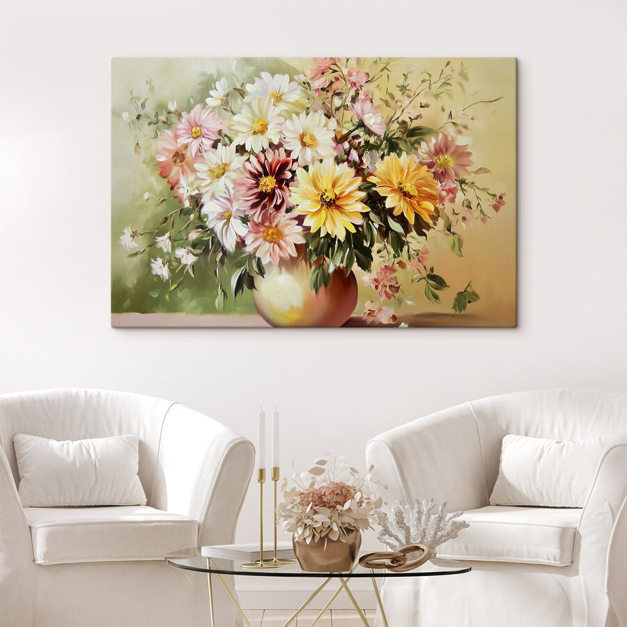 Gemälde von Blumen in einer Vase