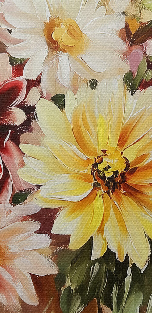 Painting of flowers in a vase