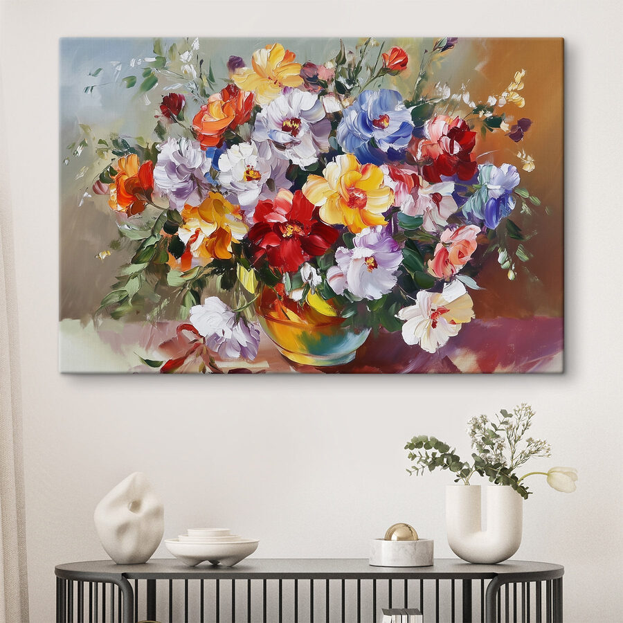 Gemälde von Blumen in einer Vase