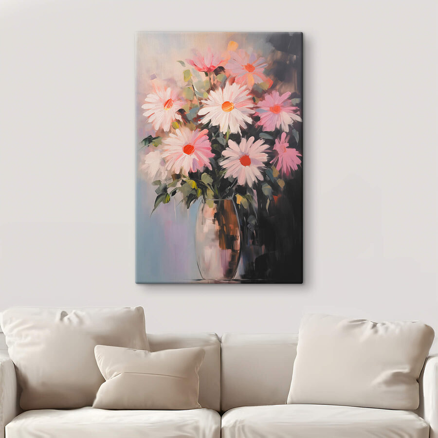 Wandbilder Gemälde von Blumen in einer Vase – Bild 3