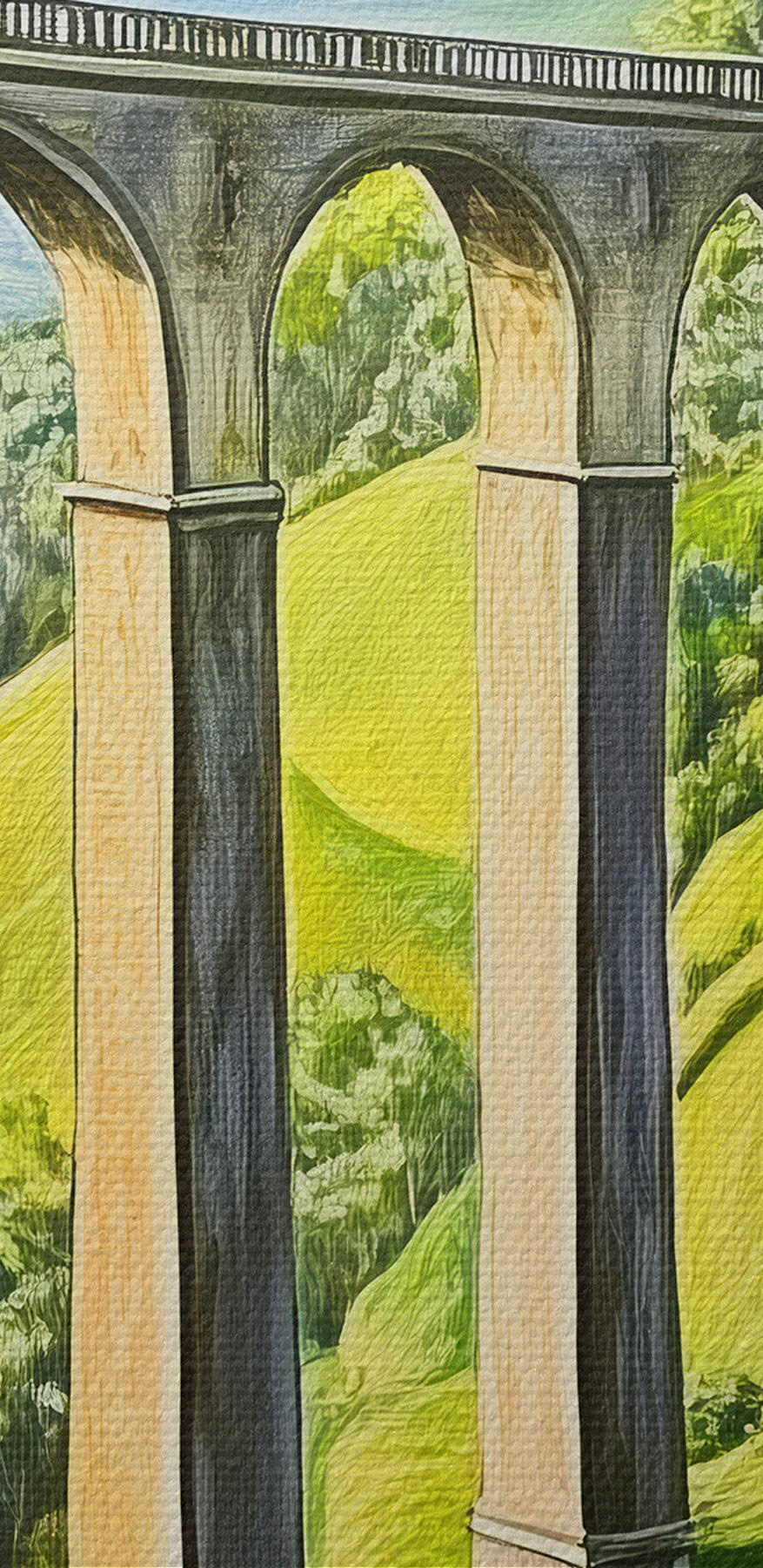 Zug auf einer Brücke über einen Fluss Zug auf einer Brücke über einen Fluss