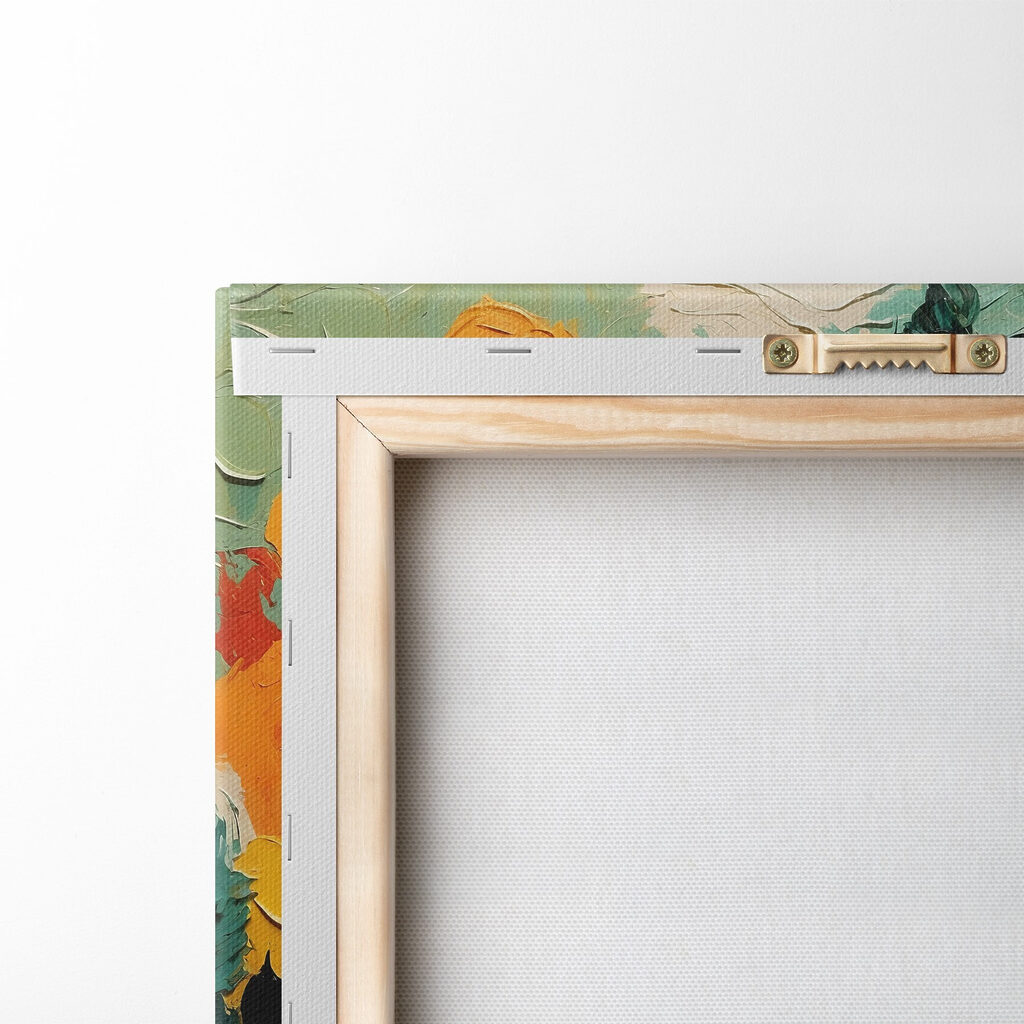 Painting of trees and sun