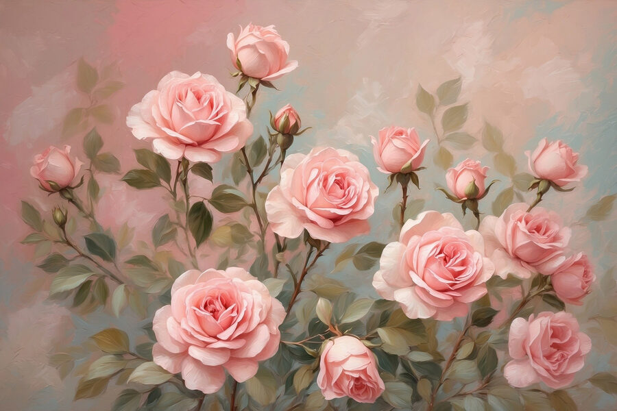 Gemälde von rosa Rosen Gemälde von rosa Rosen