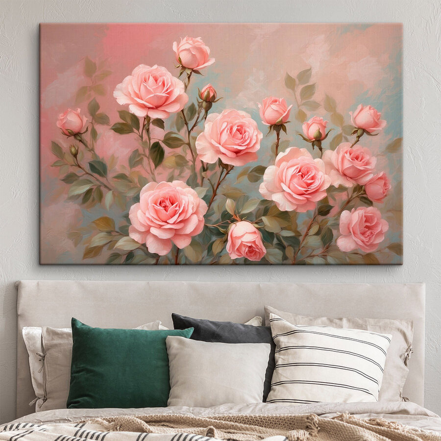 Gemälde von rosa Rosen Gemälde von rosa Rosen