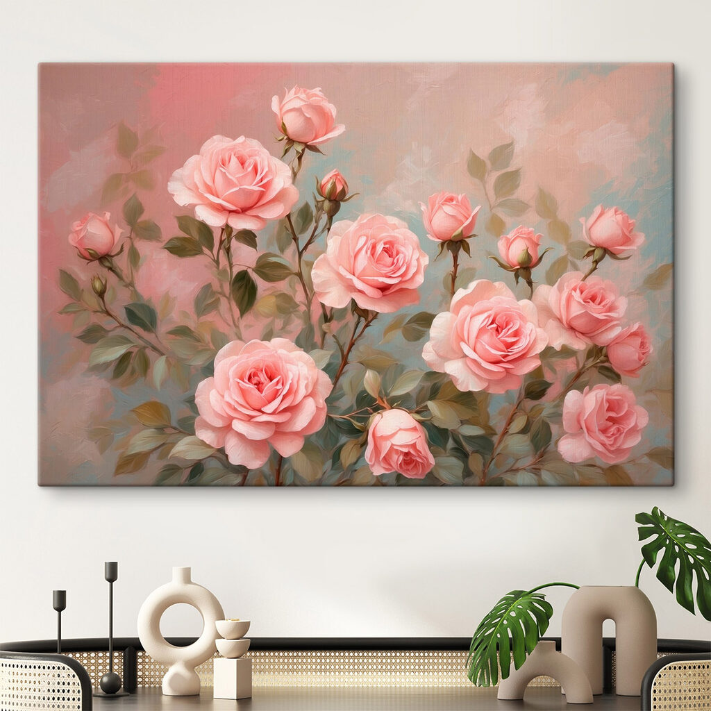 Painting of pink roses