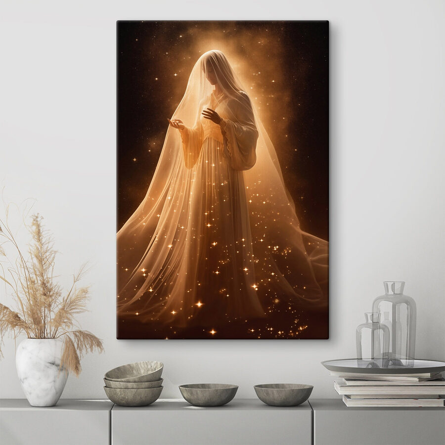 Frau im weißen Kleid