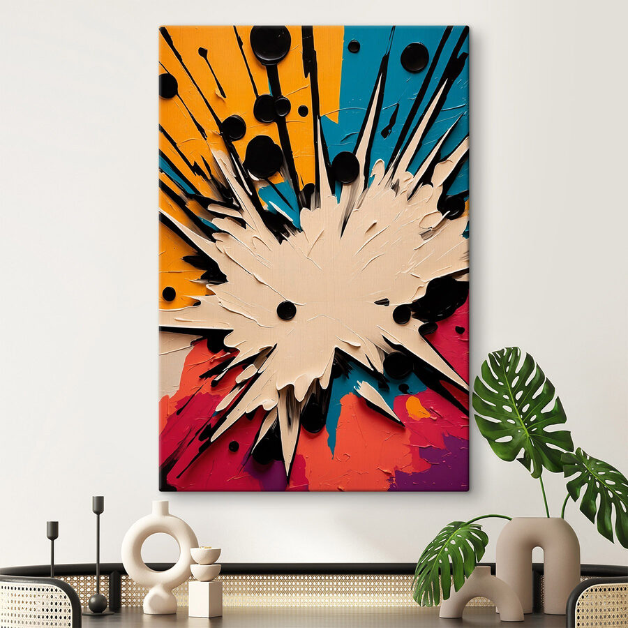 Wandbilder Weiße und schwarze Explosion