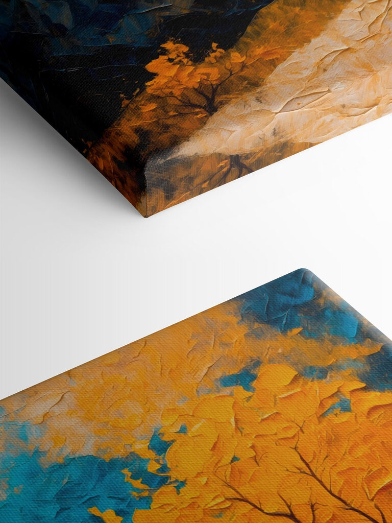 Painting of a tree with yellow leaves Painting of a tree with yellow leaves