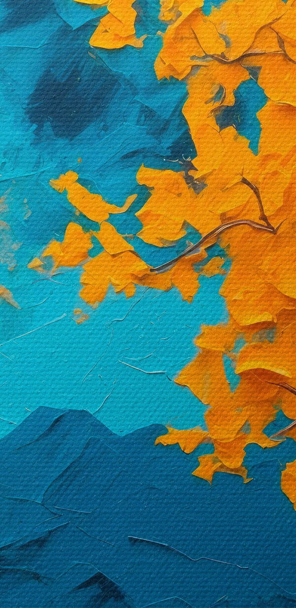 Painting of a tree with yellow leaves Painting of a tree with yellow leaves