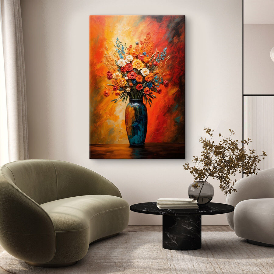 Gemälde von Blumen in einer Vase