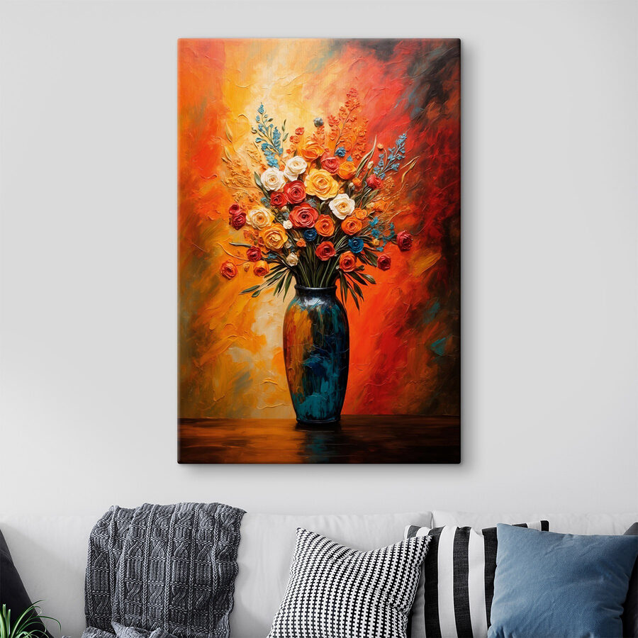 Gemälde von Blumen in einer Vase