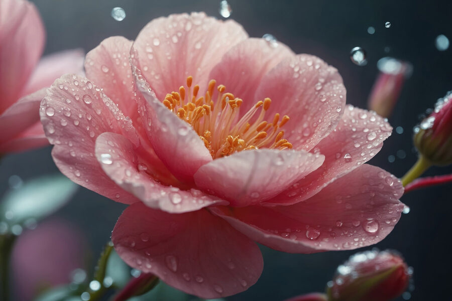 Zarte Blütenblätter nach einem sanften Regen Zarte Blütenblätter nach einem sanften Regen