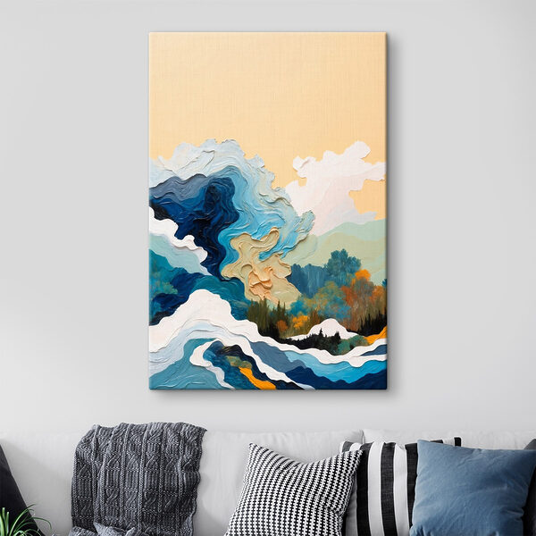 Malerei von Bäumen und Wolken Malerei von Bäumen und Wolken