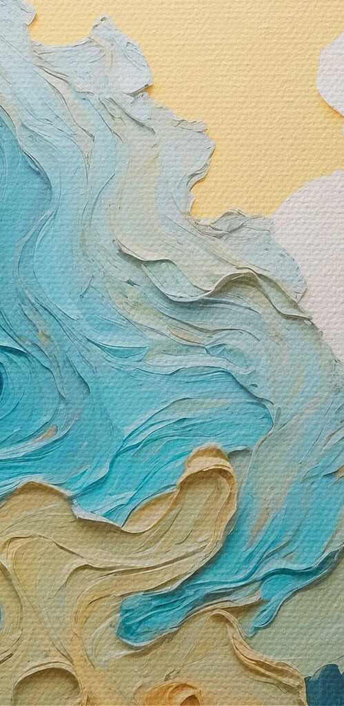 Painting of trees and clouds