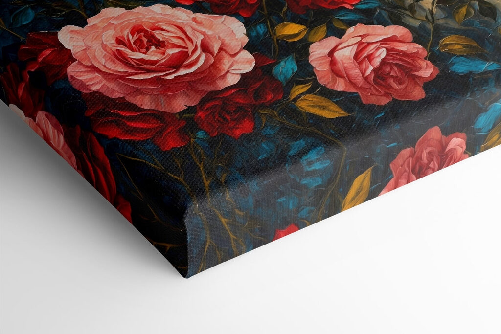 Painting of flowers and mountains Painting of flowers and mountains