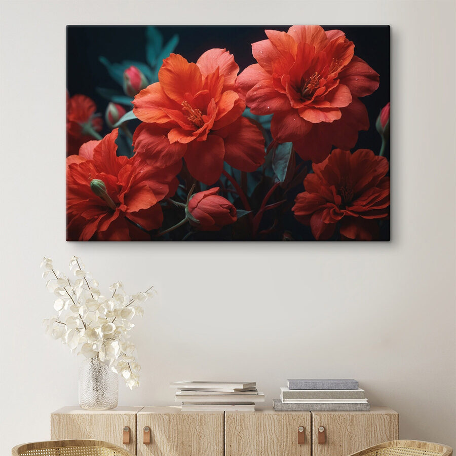 Gruppe von roten Blumen