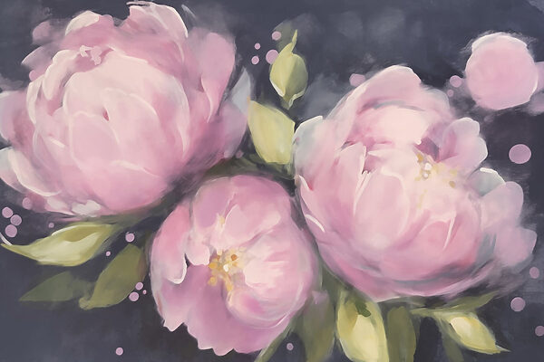 Painting of pink flowers Painting of pink flowers