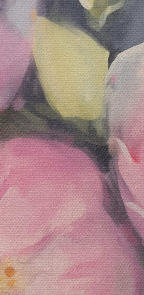 Painting of pink flowers