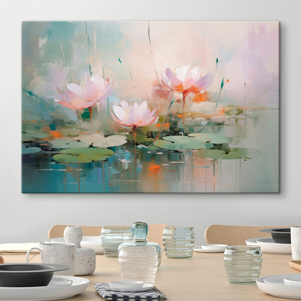 Malerei von Blumen auf Wasser Malerei von Blumen auf Wasser