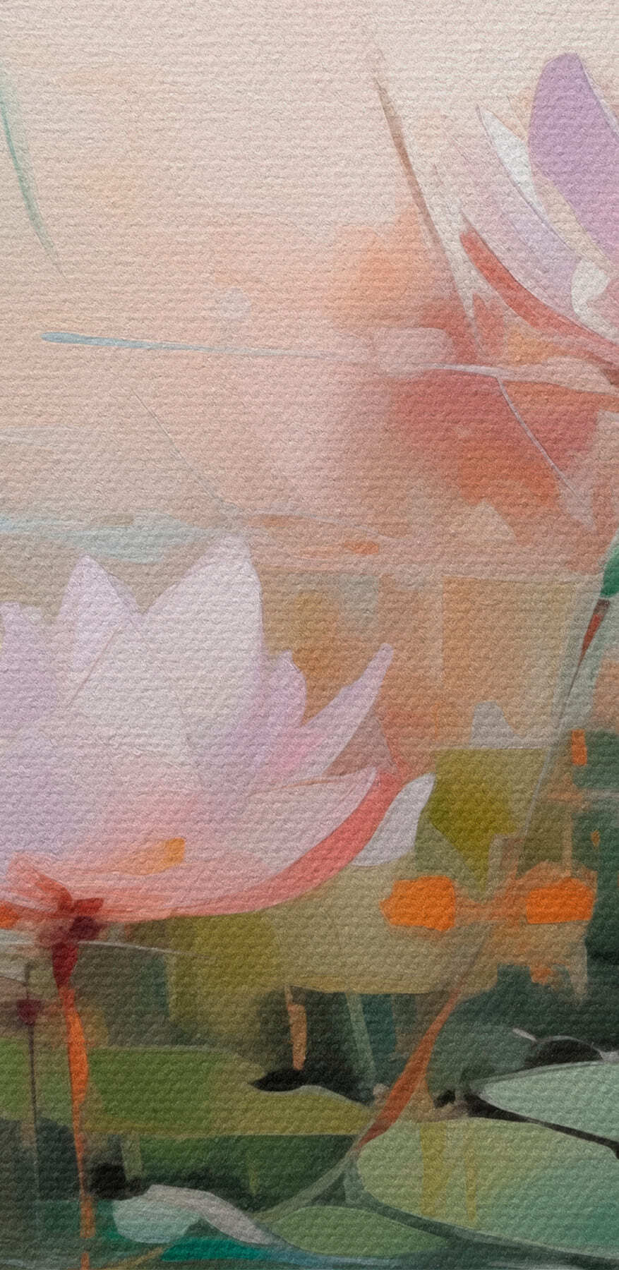 Malerei von Blumen auf Wasser