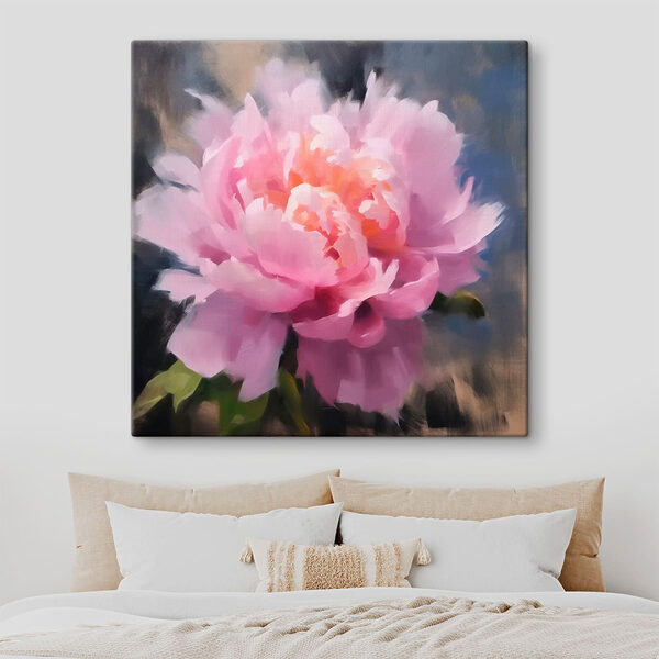 Rosa Blume mit grünen Blättern Rosa Blume mit grünen Blättern