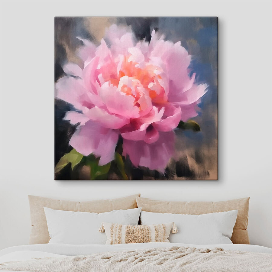 Rosa Blume mit grünen Blättern Rosa Blume mit grünen Blättern