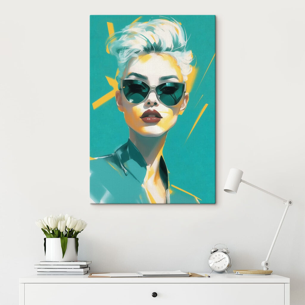 Woman wearing sunglasses and a green shirt Woman wearing sunglasses and a green shirt