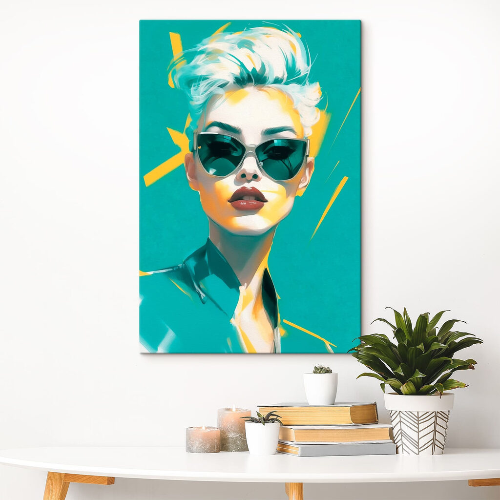 Woman wearing sunglasses and a green shirt Woman wearing sunglasses and a green shirt