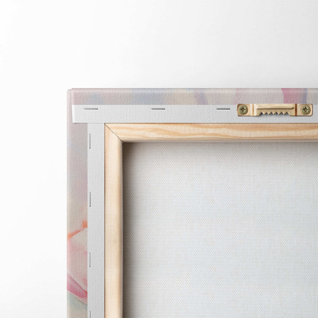 Painting of pink and white tulips Painting of pink and white tulips