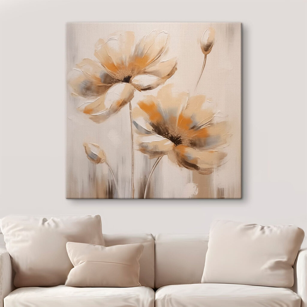 Painting of flowers on a white background Painting of flowers on a white background