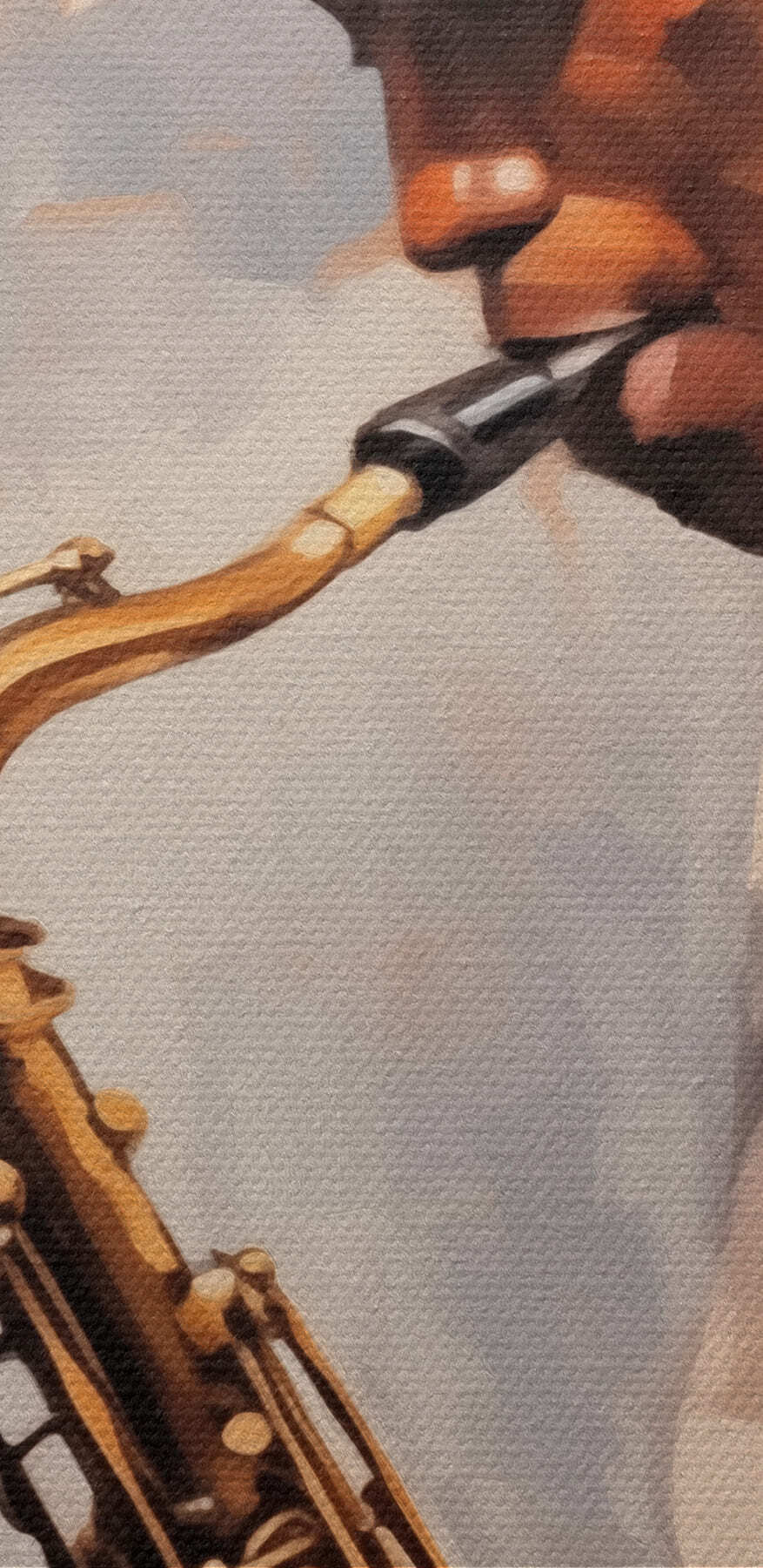 Mann spielt ein Saxophon
