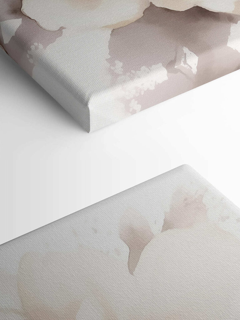 White flower with brown center